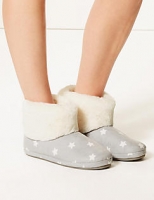 Marks and Spencer  Star Print Faux Fur Slipper Boots