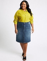 Marks and Spencer  CURVE Cotton Rich Stretch Denim Skirt