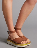 Marks and Spencer  Leather Cross Strap Flatform Sandals