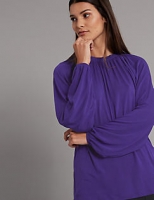 Marks and Spencer  Ruched Neck Long Sleeve Top