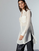 Marks and Spencer  Textured Longline Long Sleeve Shirt