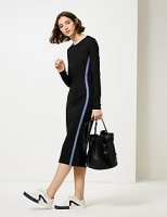 Marks and Spencer  Panel Detail Long Sleeve Bodycon Midi Dress