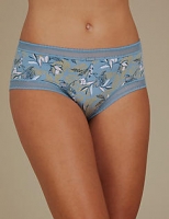 Marks and Spencer  Lace Trim Print Midi Knickers