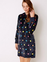 Marks and Spencer  Fleece Spotted Lounge Dressing Gown