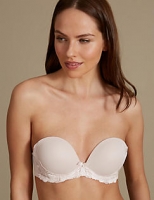 Marks and Spencer  Flora Embroidered Padded Push-up Strapless Bra A-E
