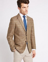 Marks and Spencer  Pure Linen Regular Fit Checked Jacket