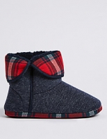 Marks and Spencer  Checked Slipper Boots with Freshfeet