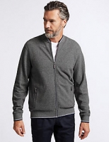Marks and Spencer  Pure Cotton Baseball Neck Zip Through