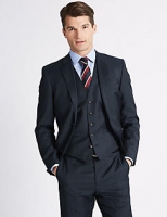 Marks and Spencer  Navy Slim Fit Wool 3 Piece Suit