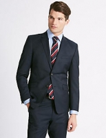 Marks and Spencer  Navy Textured Slim Fit Wool 3 Piece Suit