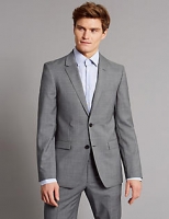 Marks and Spencer  Grey Checked Tailored Fit Wool Suit