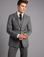 Marks and Spencer  Grey Slim Fit Italian Wool 3 Piece Suit