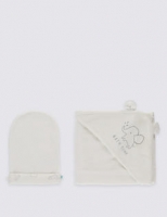 Marks and Spencer  Hooded Baby Towel & Mittens Set