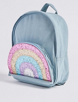 Marks and Spencer  Kids Pure Cotton Glitter Rainbow Backpack