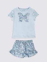 Marks and Spencer  Butterfly Embroidered Pyjamas (3-16 Years)