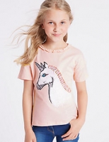 Marks and Spencer  Pure Cotton Unicorn T-Shirt (3-16 Years)