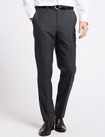 Marks and Spencer  Grey Striped Tailored Fit Trousers