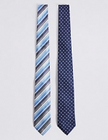 Marks and Spencer  2 Pack Striped & Spotted Tie