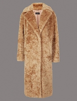 Marks and Spencer  Single Breasted Longline Faux Fur Coat