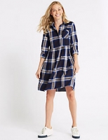 Marks and Spencer  Pure Cotton Checked Drop Waist Dress