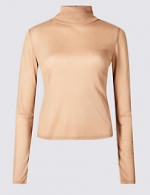 Funnel Neck Long Sleeve Cropped T-Shirt 20.00 €