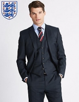 Marks and Spencer  Navy Tailored Fit Wool 3 Piece Suit