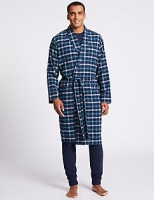 Marks and Spencer  Pure Cotton Checked Dressing Gown