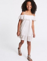Marks and Spencer  Pure Cotton Pom-pom Dress (3-16 Years)