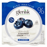 SuperValu  Glenisk Protein 0% Fat Greek Style Yogurt Blueberry 4 Pack