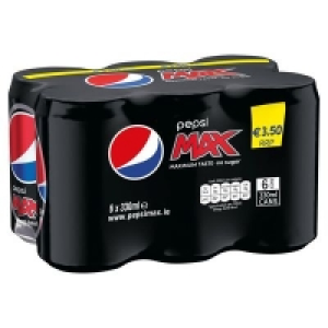 Pepsi Max Can Pack 6 x 330ml 3.50 €