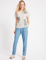 Marks and Spencer  Linen Rich Patch Pocket Peg Trousers