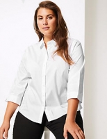 Marks and Spencer  CURVE Cotton Rich 3/4 Sleeve Shirt