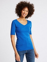 Marks and Spencer  Pure Cotton V-Neck Half Sleeve T-Shirt