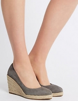 Marks and Spencer  Suede Almond Toe Wedge Heel Espadrilles