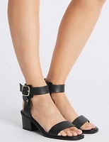 Marks and Spencer  Wide Fit Leather Block Heel Sandals