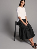 Marks and Spencer  Taffeta Drop Waist Full Midi Skirt