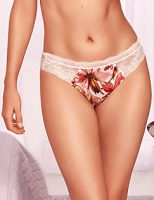 Marks and Spencer  Silk & Lace Floral Print Brazilian Knickers