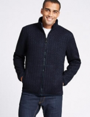 Cable Knit Zip Through Jacket with Stormwear 88.00 €