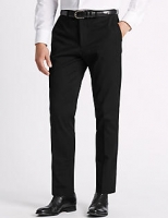 Marks and Spencer  Slim Fit Cotton Blend Flat Front Trousers
