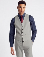 Marks and Spencer  Cream Textured Modern Slim Fit Waistcoat