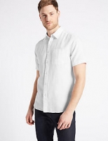 Marks and Spencer  Linen Rich Slim Fit Shirt with Pocket
