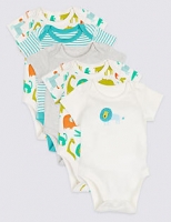 Marks and Spencer  5 Pack Pure Cotton All Over Print Bodysuits