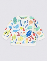 Marks and Spencer  Pure Cotton All Over Print Sweatshirt