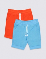 Marks and Spencer  2 Pack Pure Cotton Jersey Shorts (3 Months - 7 Years)