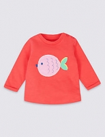 Marks and Spencer  Pure Cotton Fish Applique Sweatshirt