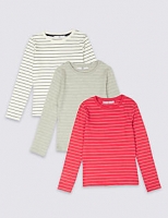 Marks and Spencer  3 Pack Cotton Tops with Stretch (3-16 Years)