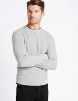 Marks and Spencer  Pure Cotton Textured Crew Neck Jumper