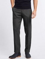 Marks and Spencer  Big & Tall Grey Tailored Fit Trousers