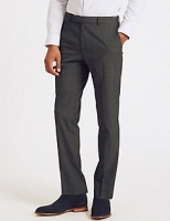 Marks and Spencer  Charcoal Checked Slim Fit Trousers