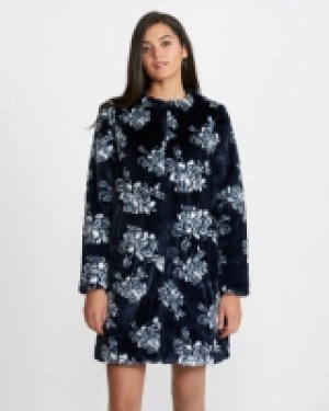 Savida Flower Pattern Faux-Fur Coat (Limited Edition)